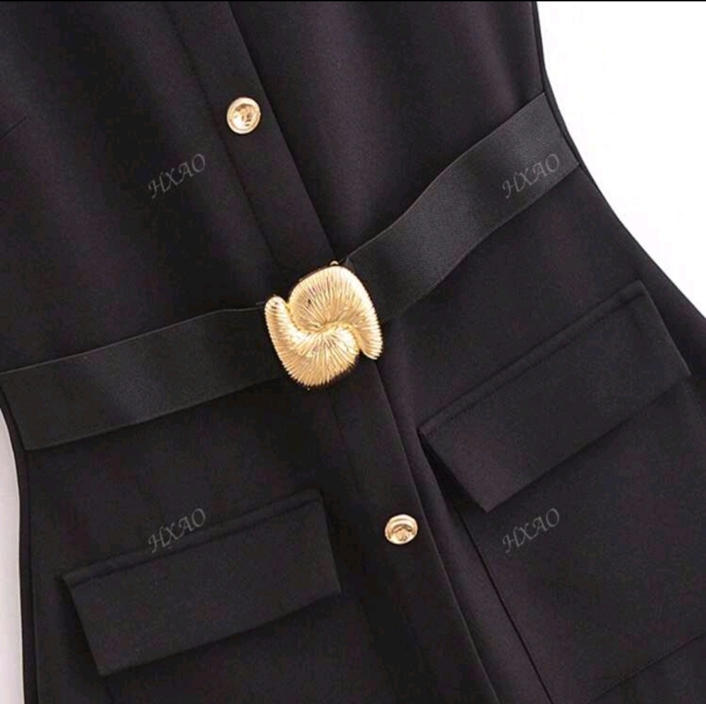 Women Dresses Black Office Long Dresses For Women Spring Sleeveless Midi Dress - Picture 6 of 7